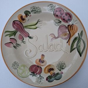 Vintage 70s MCM Los Angeles Pottery/N.S. Gustin Co Large Salad/Pasta Bowl 14 1/8